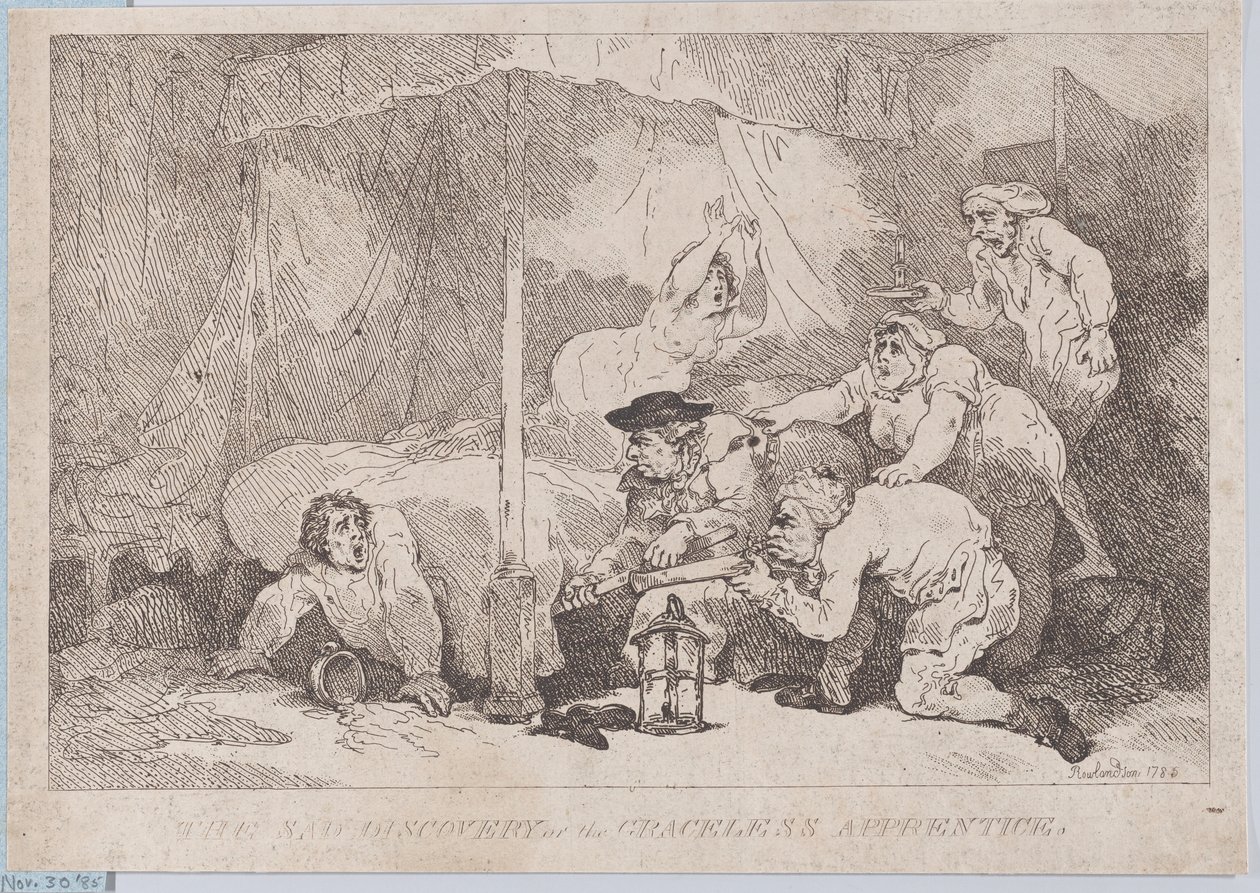 De trieste ontdekking van de onbehouwen leerling door Thomas Rowlandson