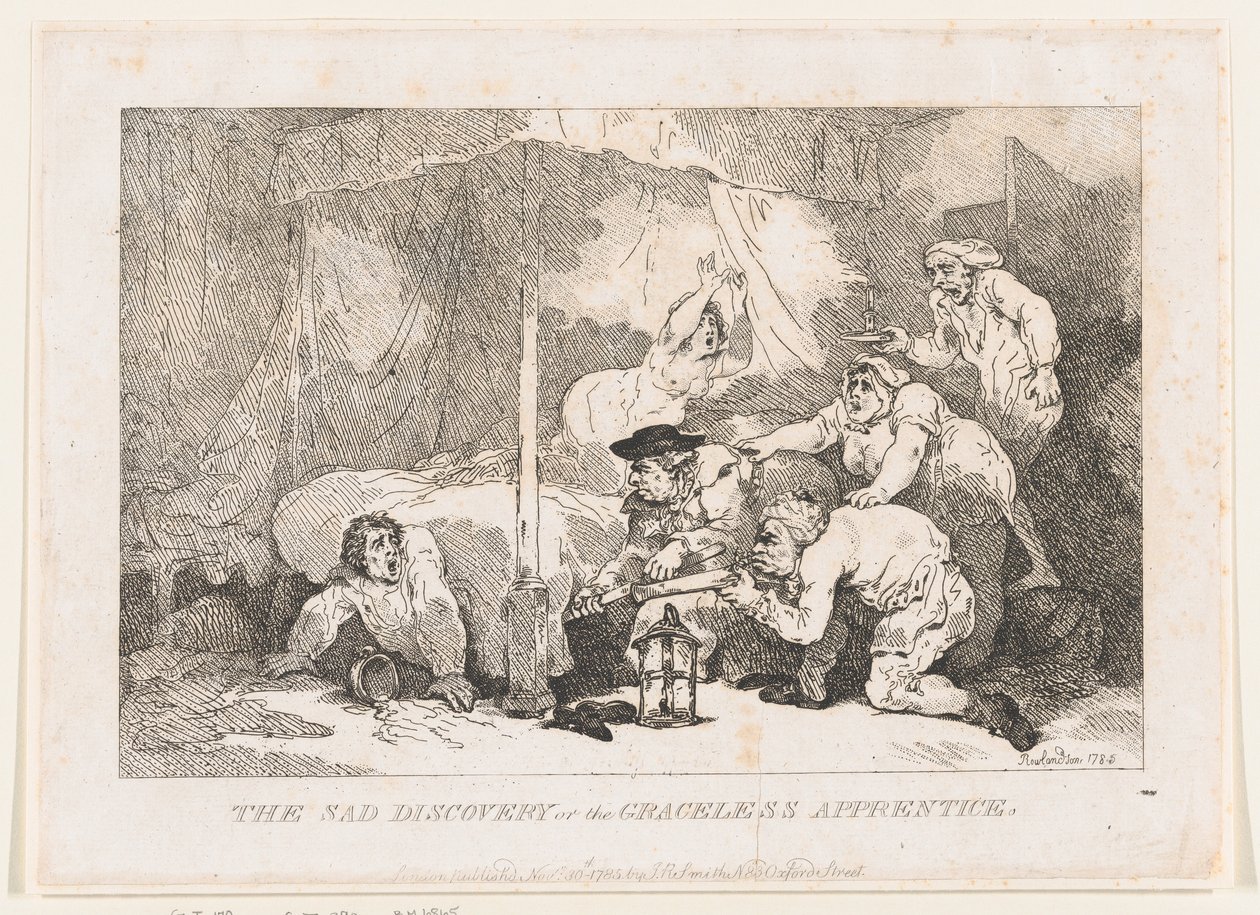 De trieste ontdekking van de genadeloze leerling, 30 november 1785 door Thomas Rowlandson