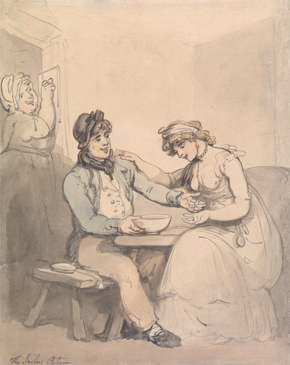 De terugkeer van de zeeman door Thomas Rowlandson