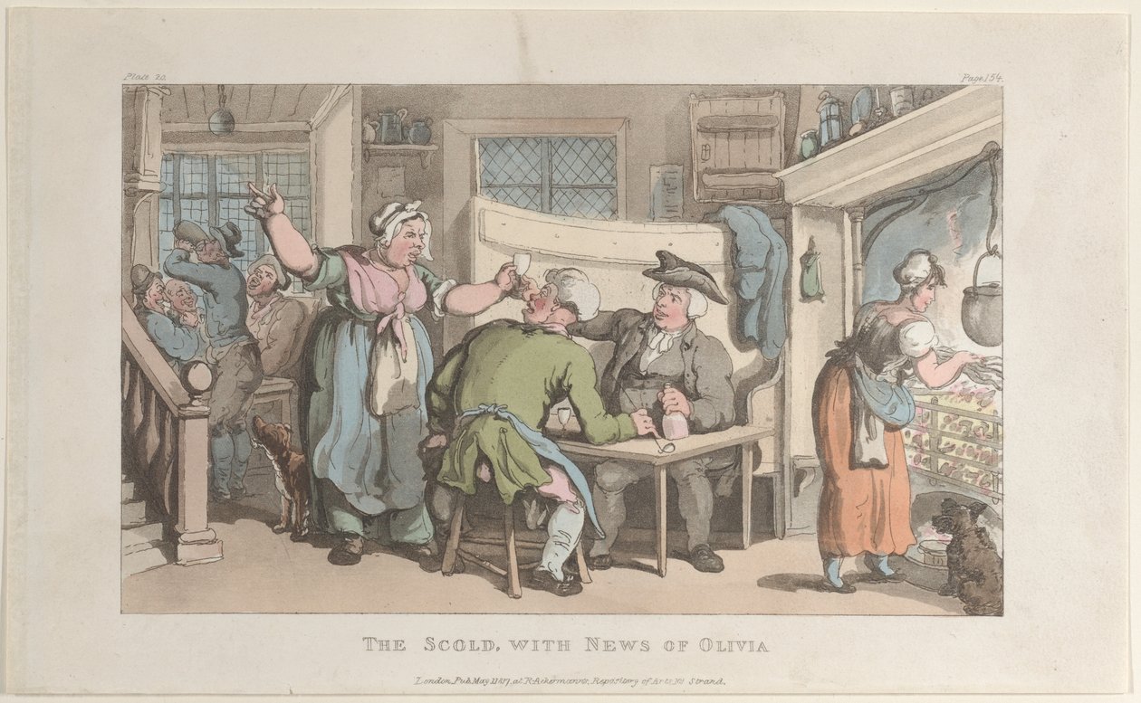 De Schreeuw, met Nieuws van Olivia, uit De Pastoor van Wakefield, 1 mei 1817 door Thomas Rowlandson
