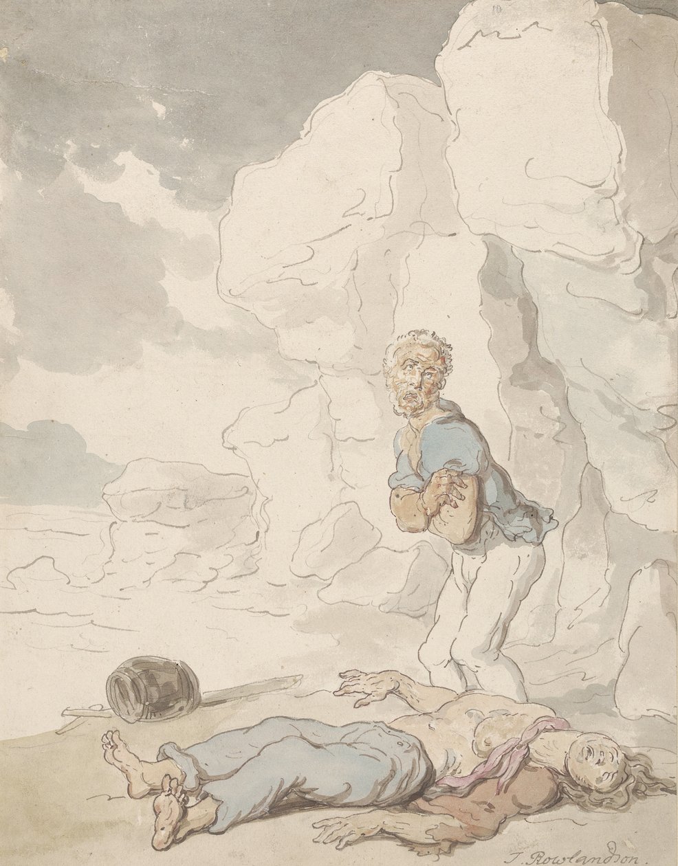 De schipbreukelingen door Thomas Rowlandson