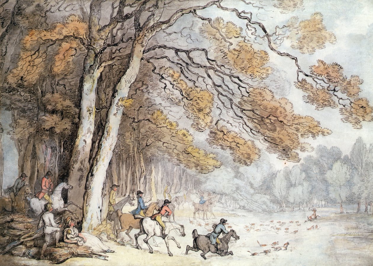 De Hertenjacht door Thomas Rowlandson