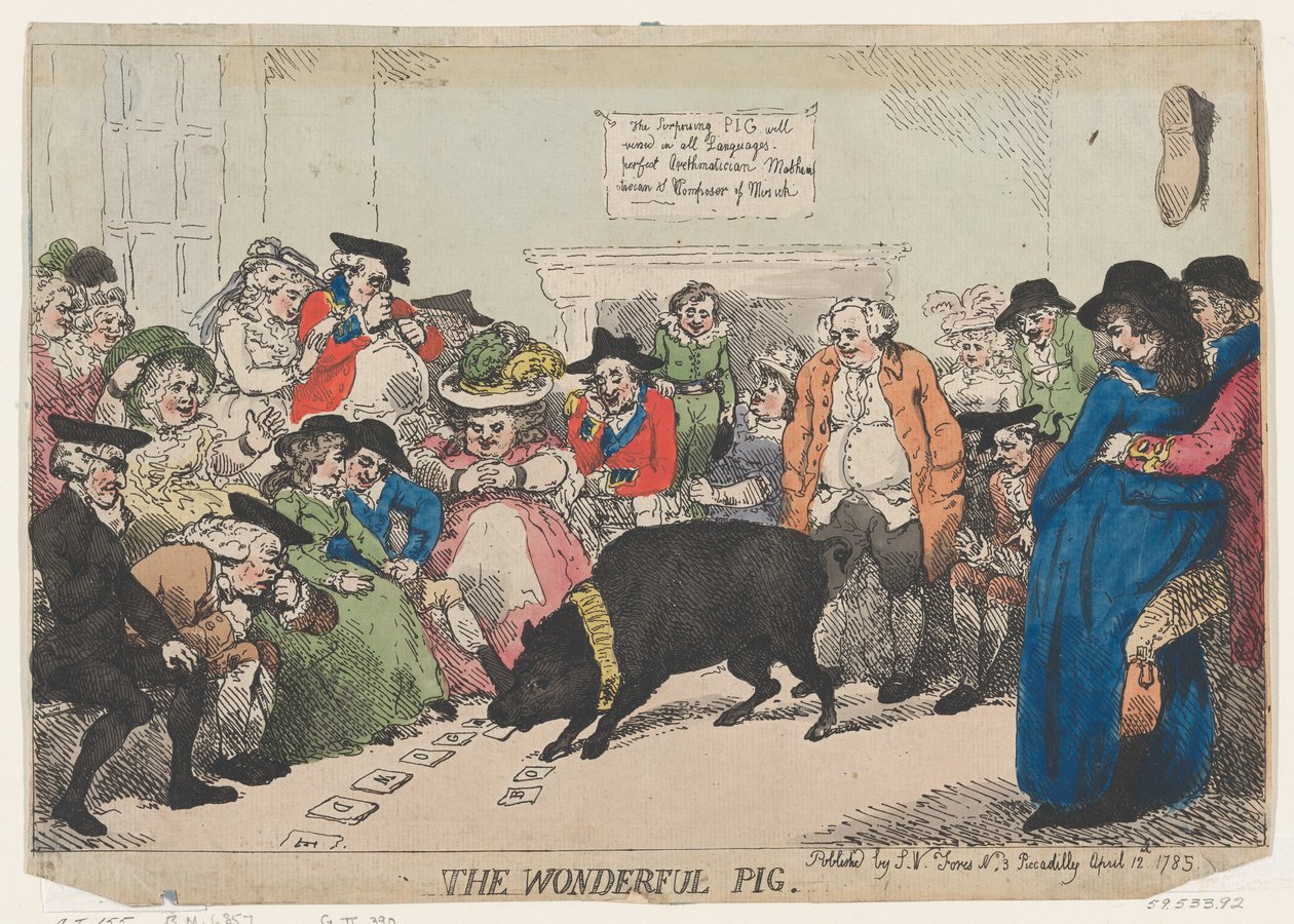 Het wonderbaarlijke varken, 12 april 1785 door Thomas Rowlandson