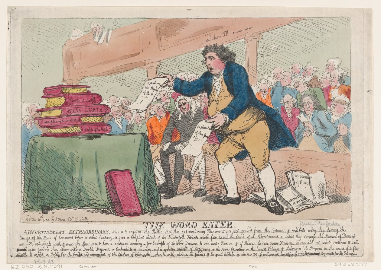 De Woordeter, 30 december 1786 door Thomas Rowlandson