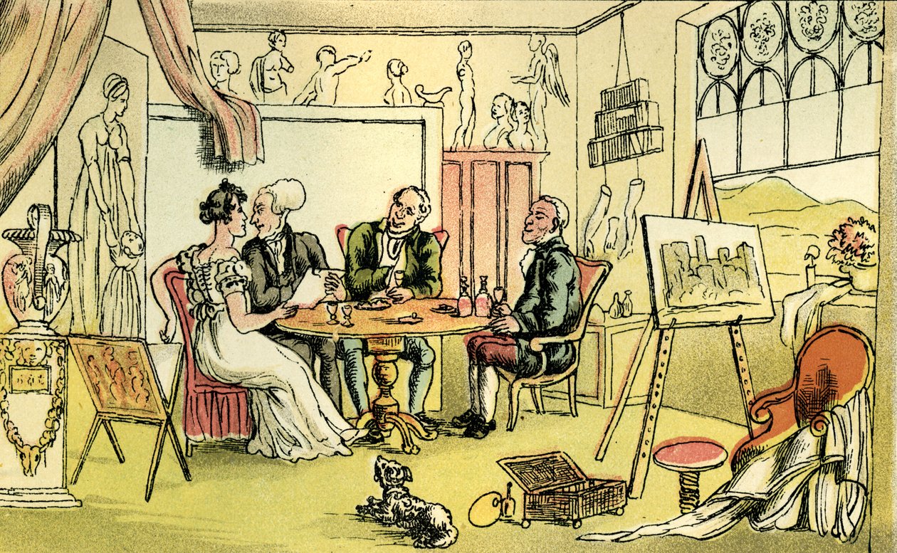 De kamer van de kunstenaar door Thomas Rowlandson