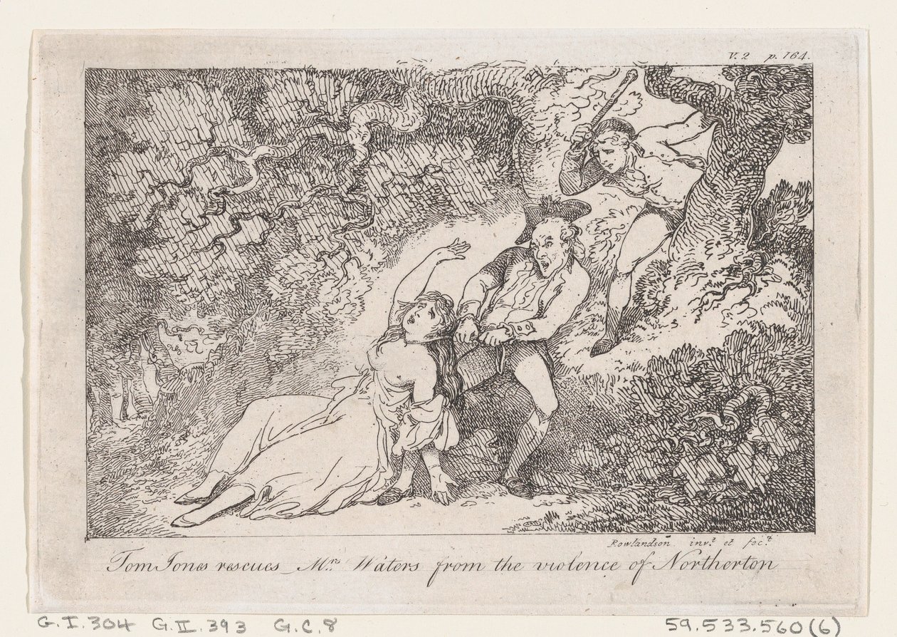 Tom Jones Redt Mevrouw Waters van het Geweld van Northerton, uit De Geschiedenis van Tom Jones, 1792 door Thomas Rowlandson