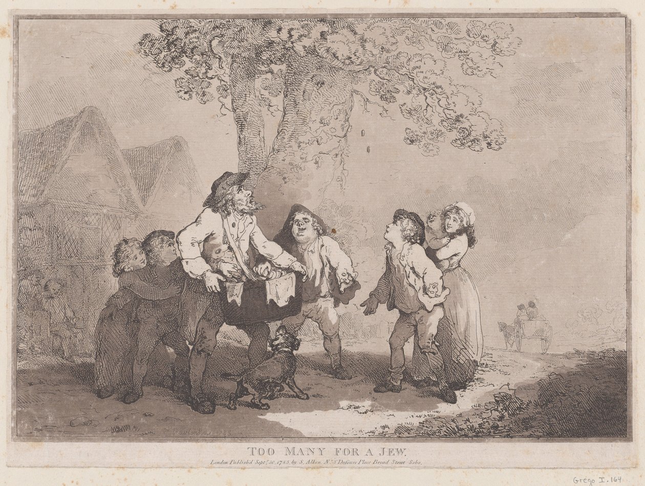 Te veel voor een Jood, 20 september 1785 door Thomas Rowlandson