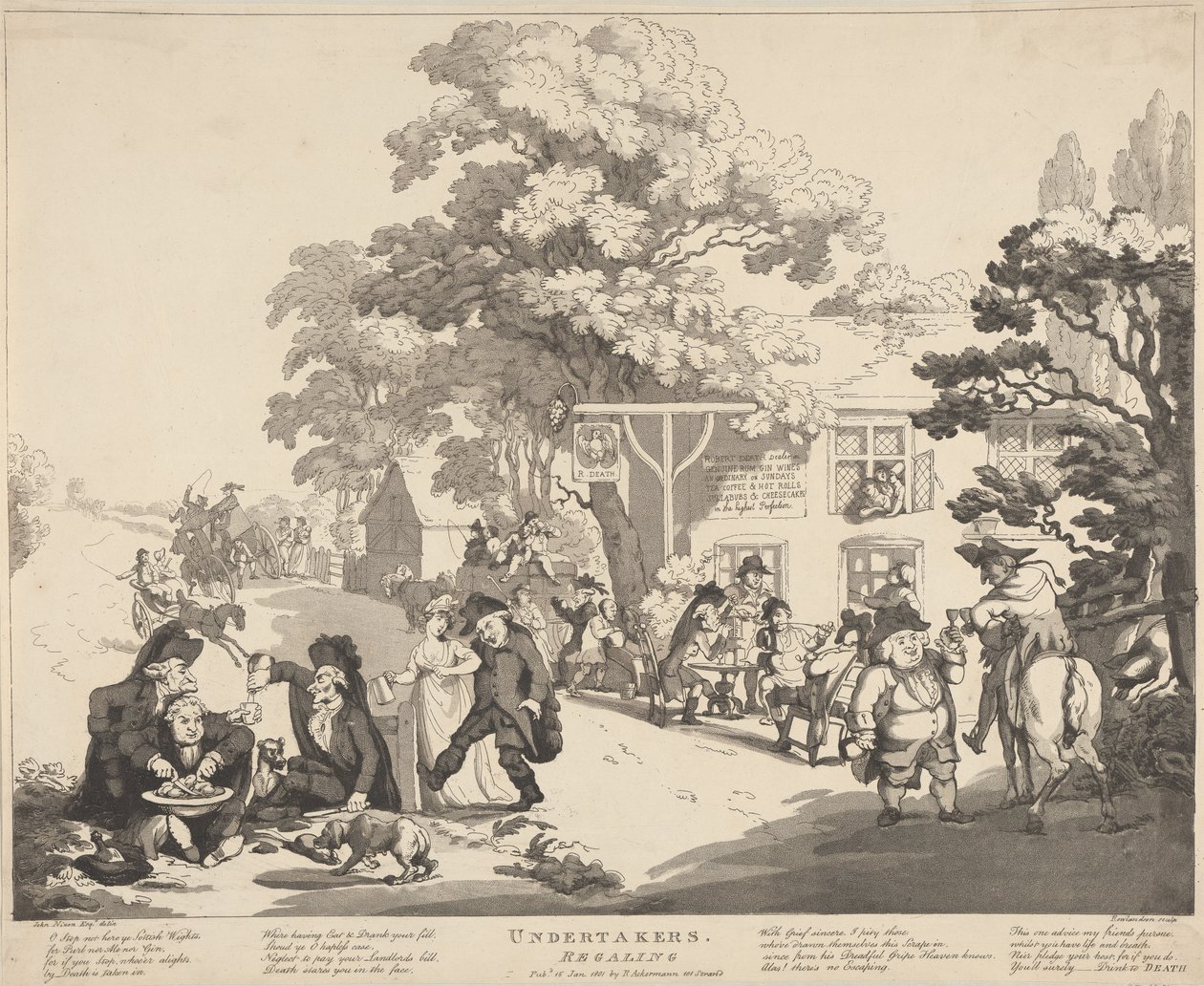 Verhalen van begrafenisondernemers door Thomas Rowlandson