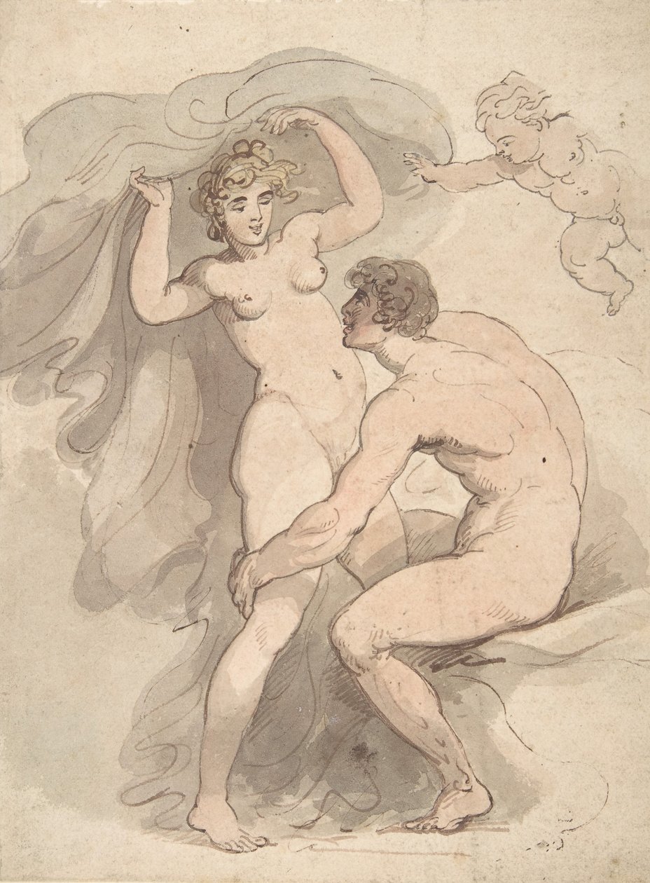 Venus, Anchises en Cupido, 1780-1827 door Thomas Rowlandson