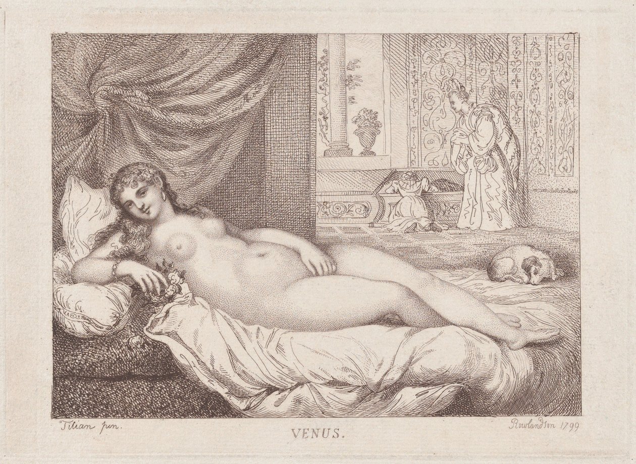 Venus van Urbino, 1799 door Thomas Rowlandson