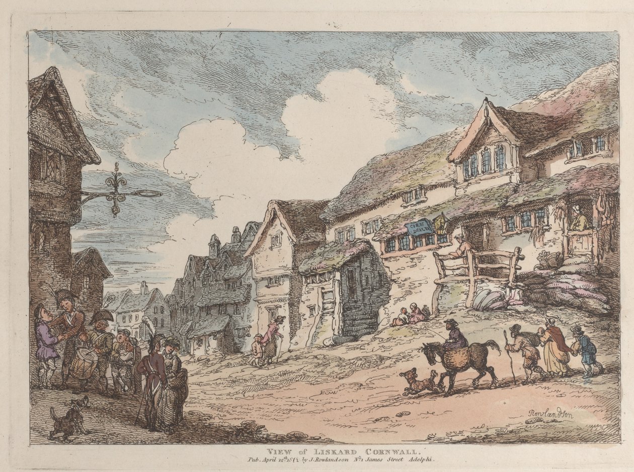 Uitzicht op Liskard, Cornwall door Thomas Rowlandson
