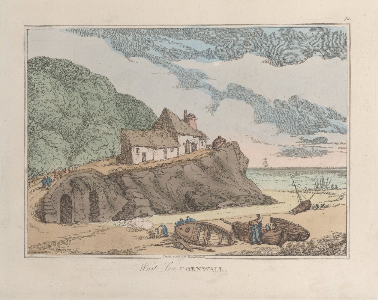 West Loo, Cornwall door Thomas Rowlandson