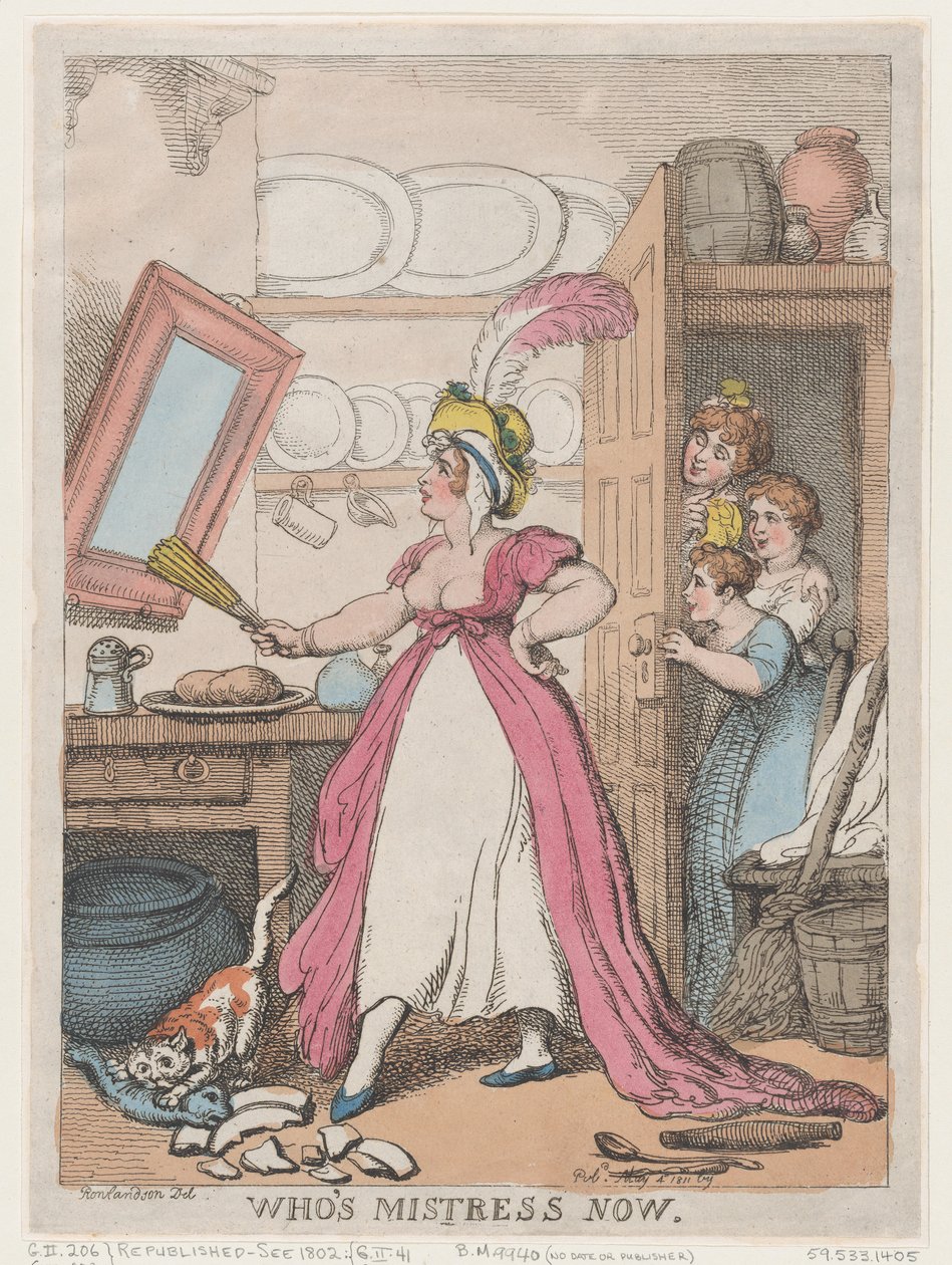 Wie is nu de meesteres door Thomas Rowlandson