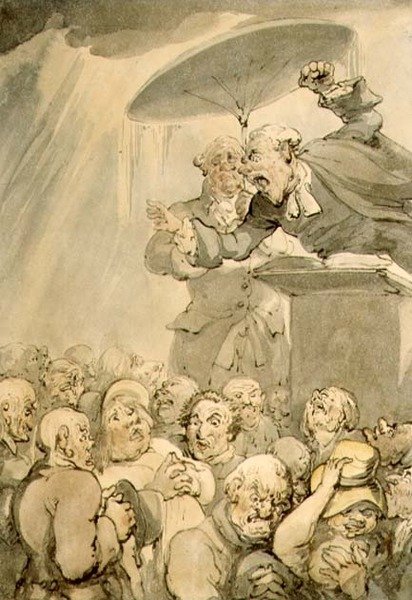 William Field (1768-1851) predikend door Thomas Rowlandson