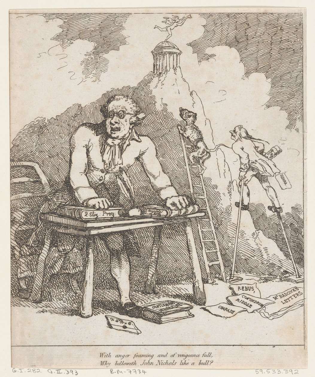 Met Woede Schuimend..., uit Welwillende Epistel, 1790 door Thomas Rowlandson