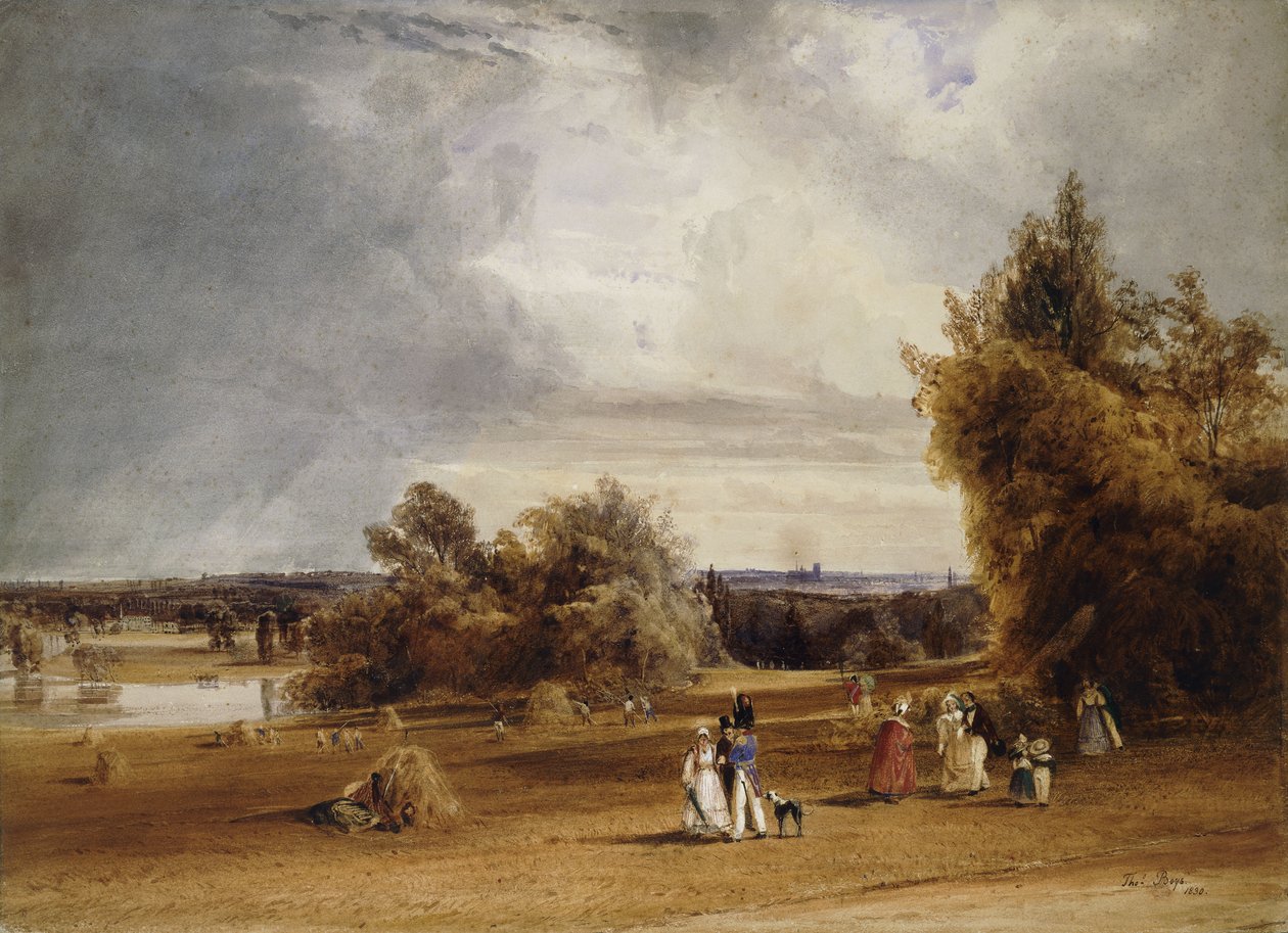 Een uitzicht op Parijs vanaf St. Cloud, 1830 door Thomas Shotter Boys
