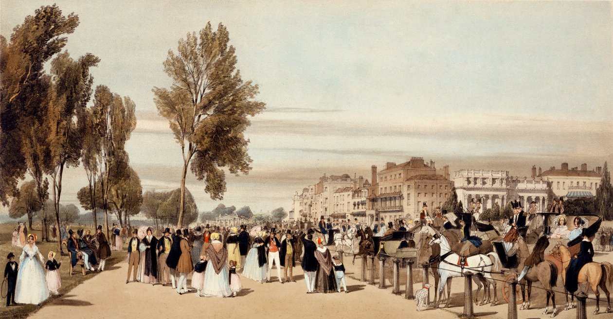Hyde Park, richting de Grosvenor Gate uit 