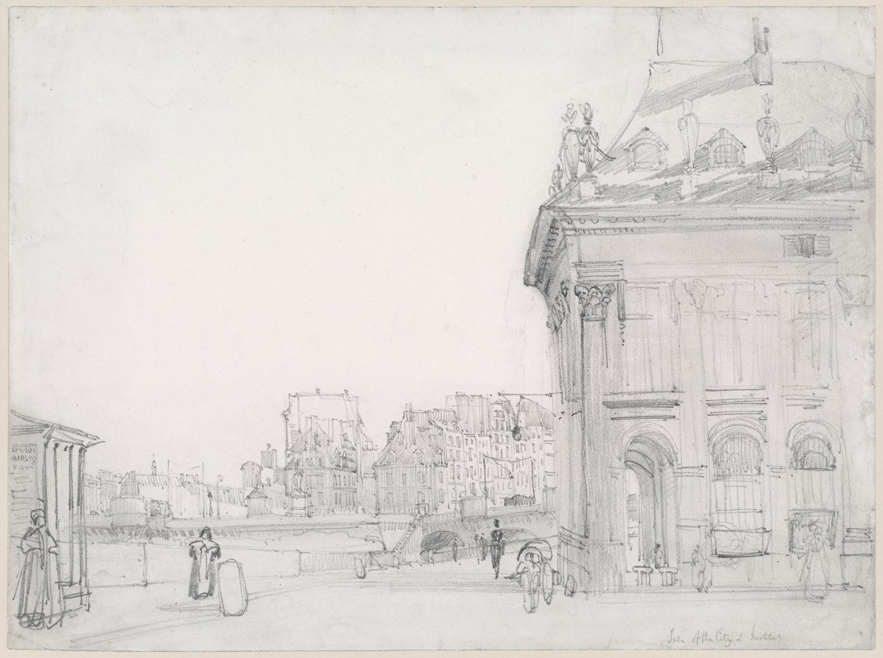 Île de la Cité vanaf het Institut, Parijs door Thomas Shotter Boys