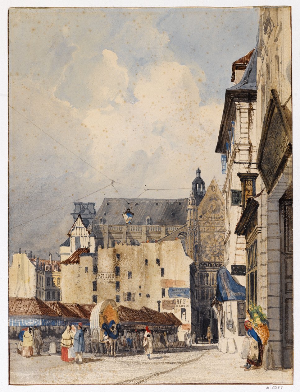 De rue des Prouvaires en de kerk Saint-Eustache door Thomas Shotter Boys