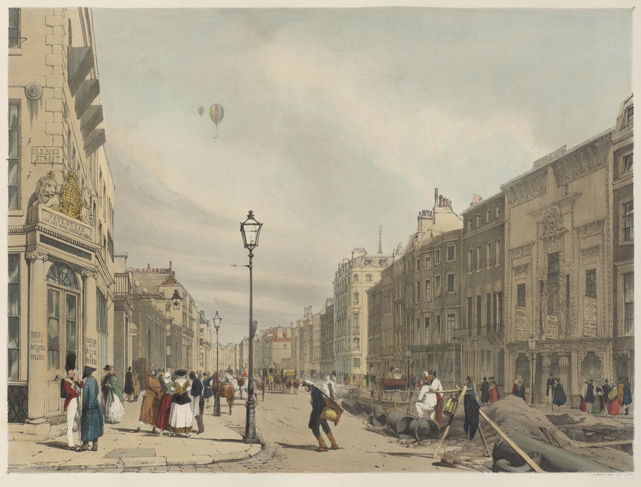 Londen Zoals Het Is: Piccadilly, kijkend Oostwaarts naar de Stad door Thomas Shotter Boys