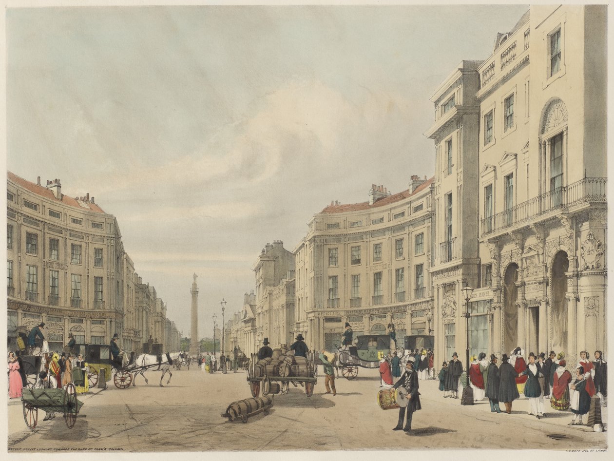 Londen zoals het is: Regent Street, kijkend naar de Duke of York