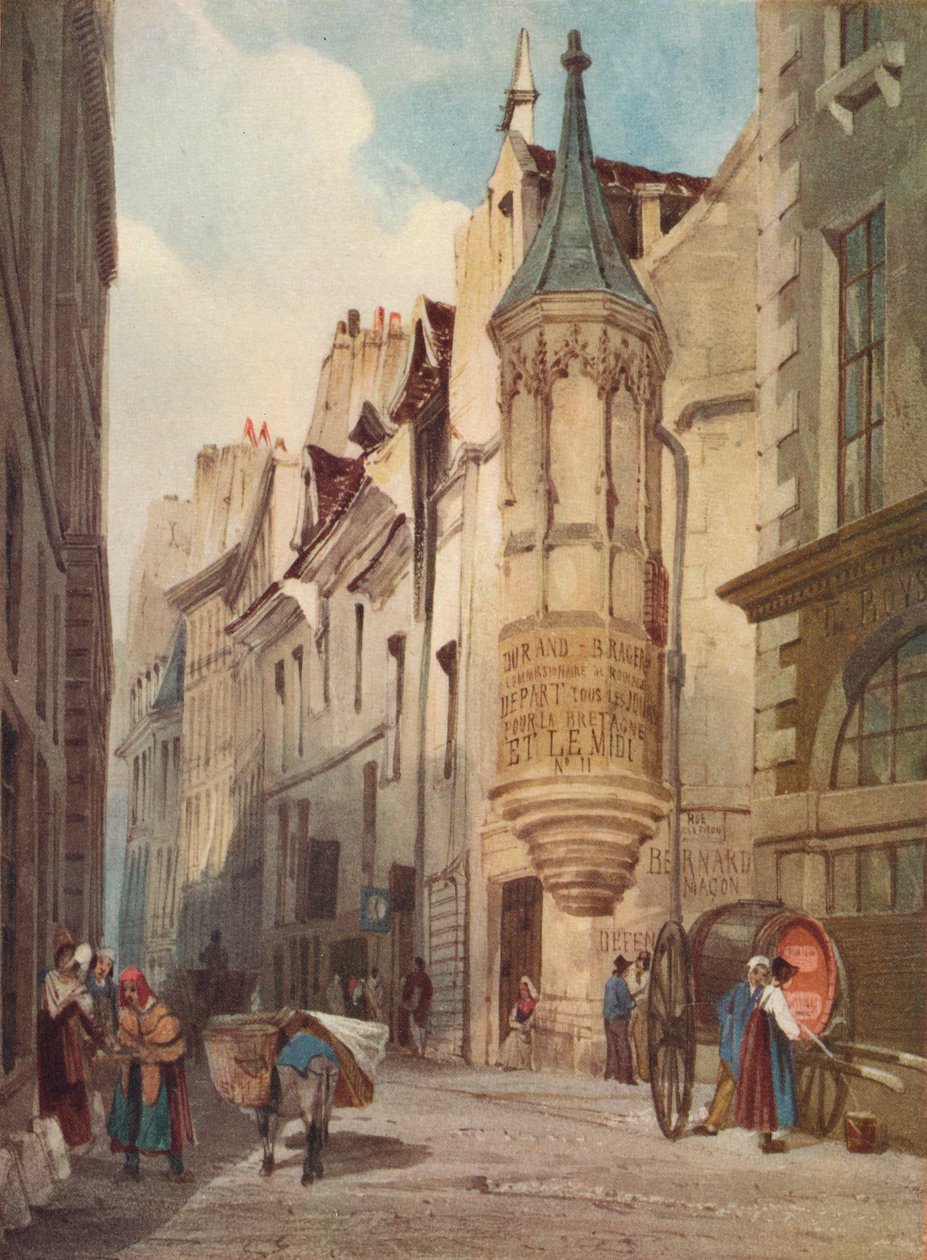 Parijse Straatscène Het Huis van Admiraal Coligny, 1831 door Thomas Shotter Boys