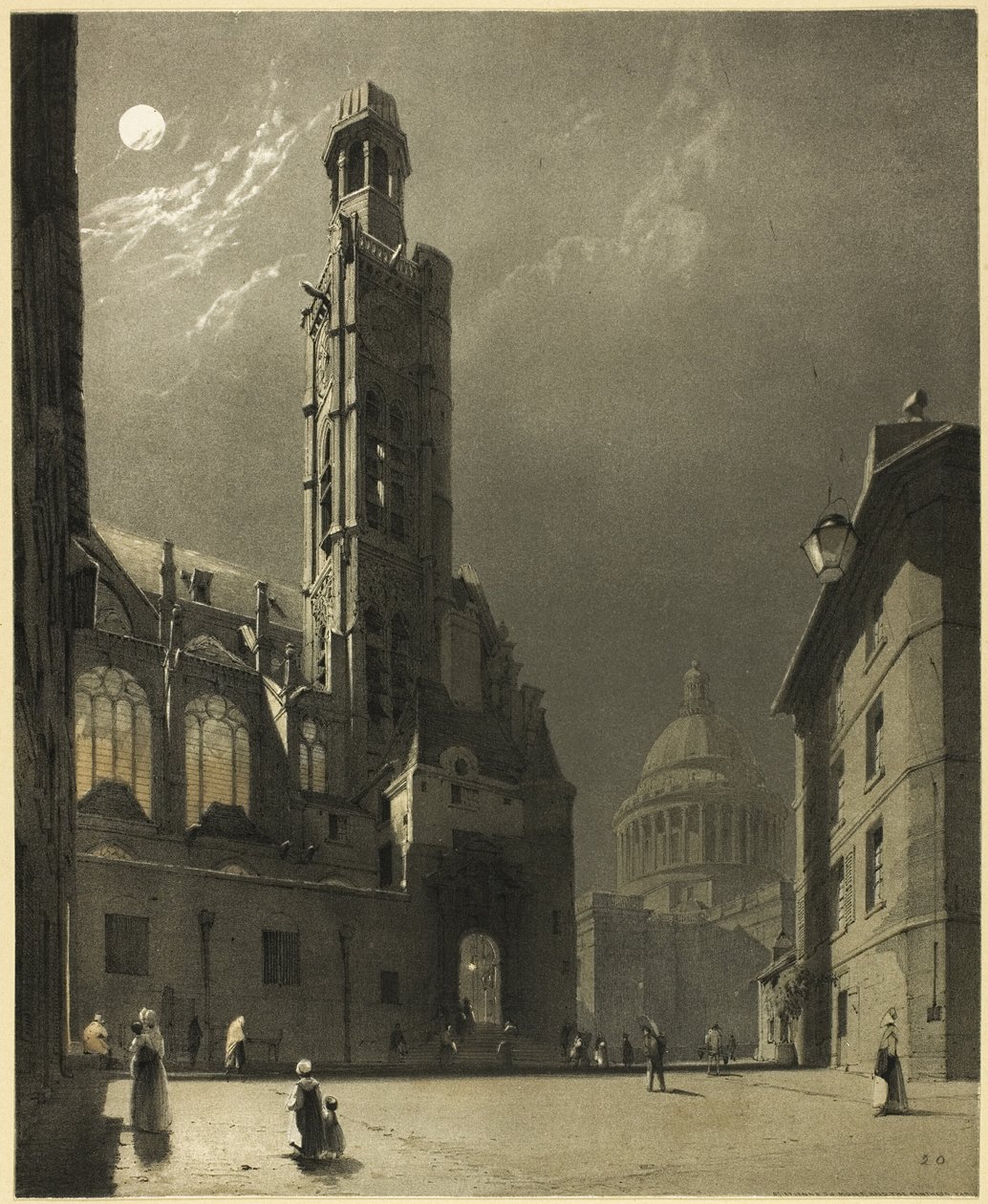 St. Etienne du Mont en het Pantheon, Parijs door Thomas Shotter Boys