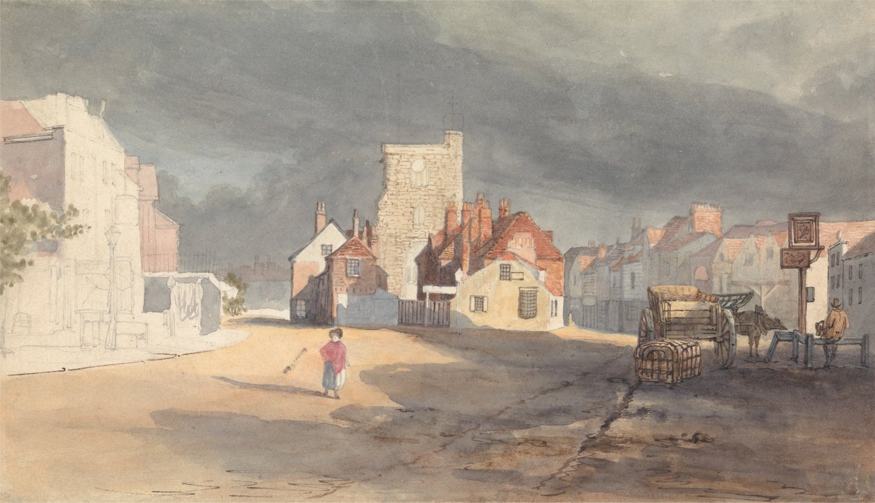 Straatscène in Stratford by Bow door Thomas Shotter Boys