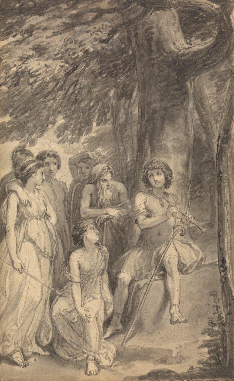 Een van zes illustraties bij Fenelons "De avonturen van Telemachus, zoon van Odysseus" door Thomas Stothard