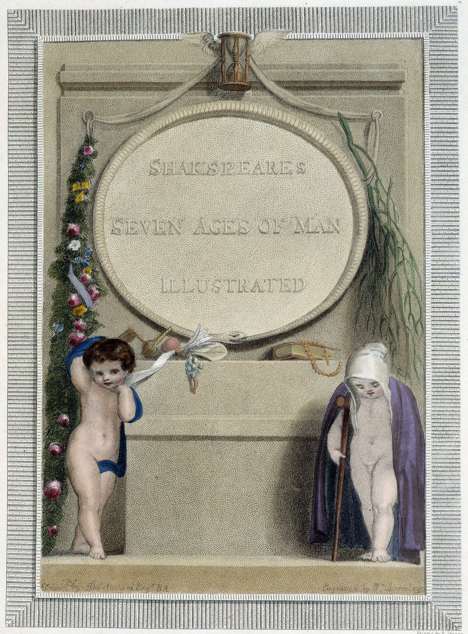 Shakespeare: De Zeven Leeftijden van de Mens, frontispice door Thomas Stothard