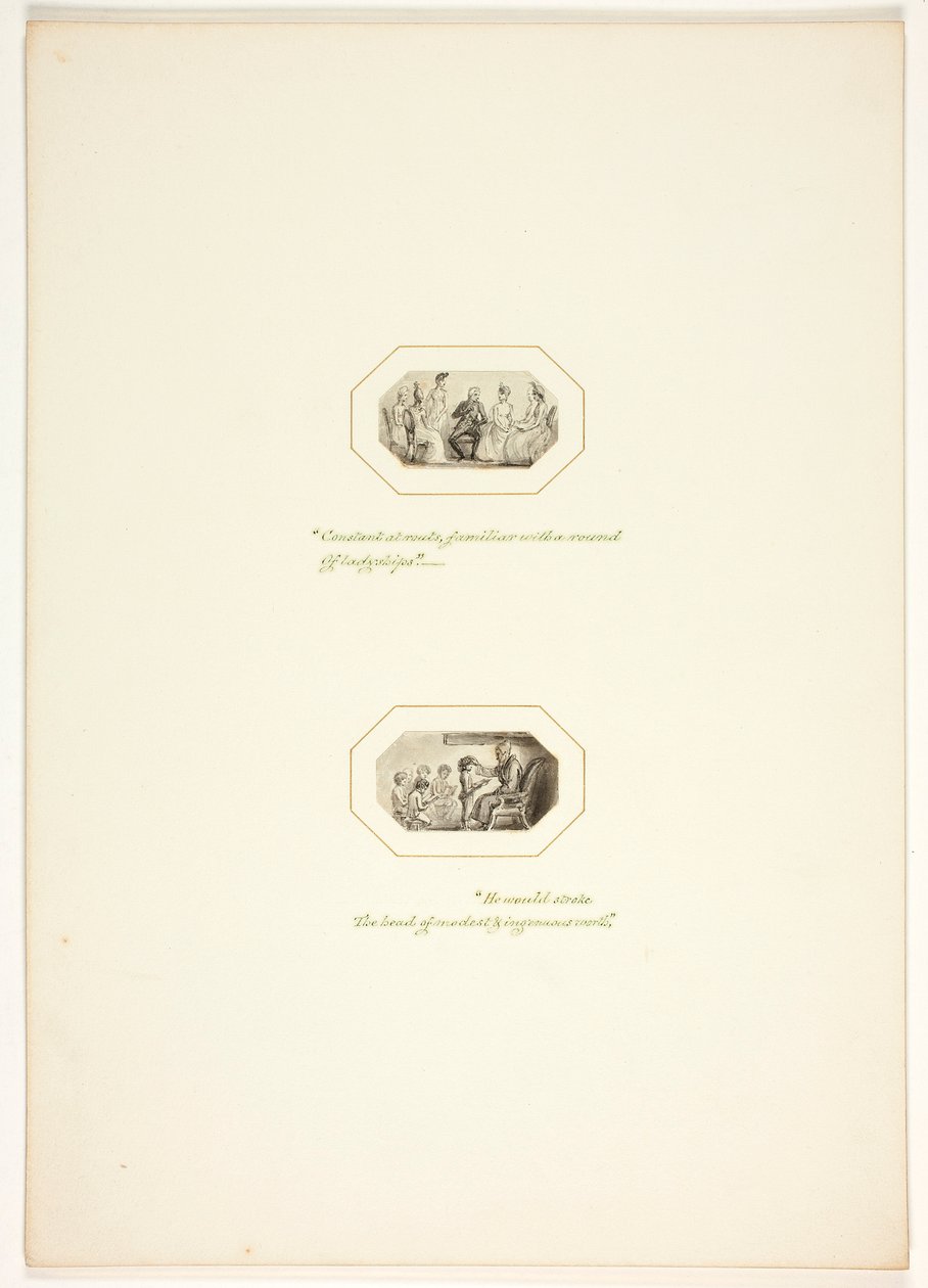 Studie voor een plaat uit The Task door Thomas Stothard