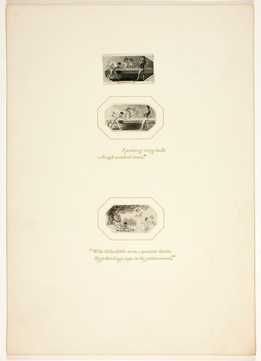 Studie voor een plaat uit De taak door Thomas Stothard