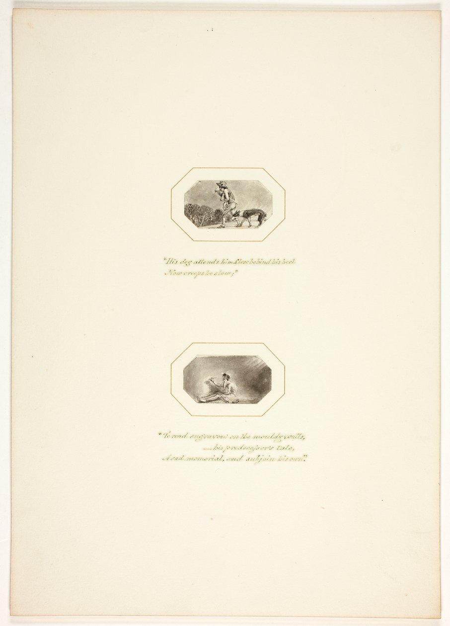 Studie voor een plaat uit "The Task" door Thomas Stothard