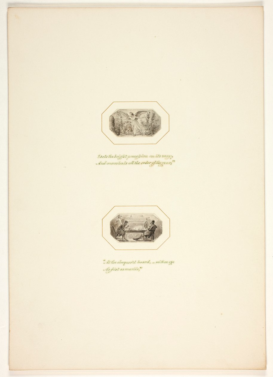 Studie für eine Platte aus The Task door Thomas Stothard