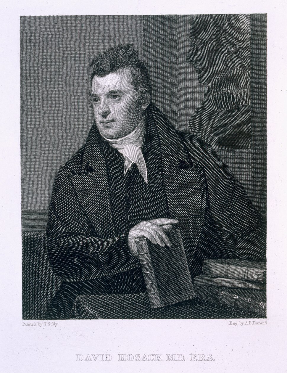David Hosack, gegraveerd door Asher Brown Durand (1796-1886) door Thomas Sully
