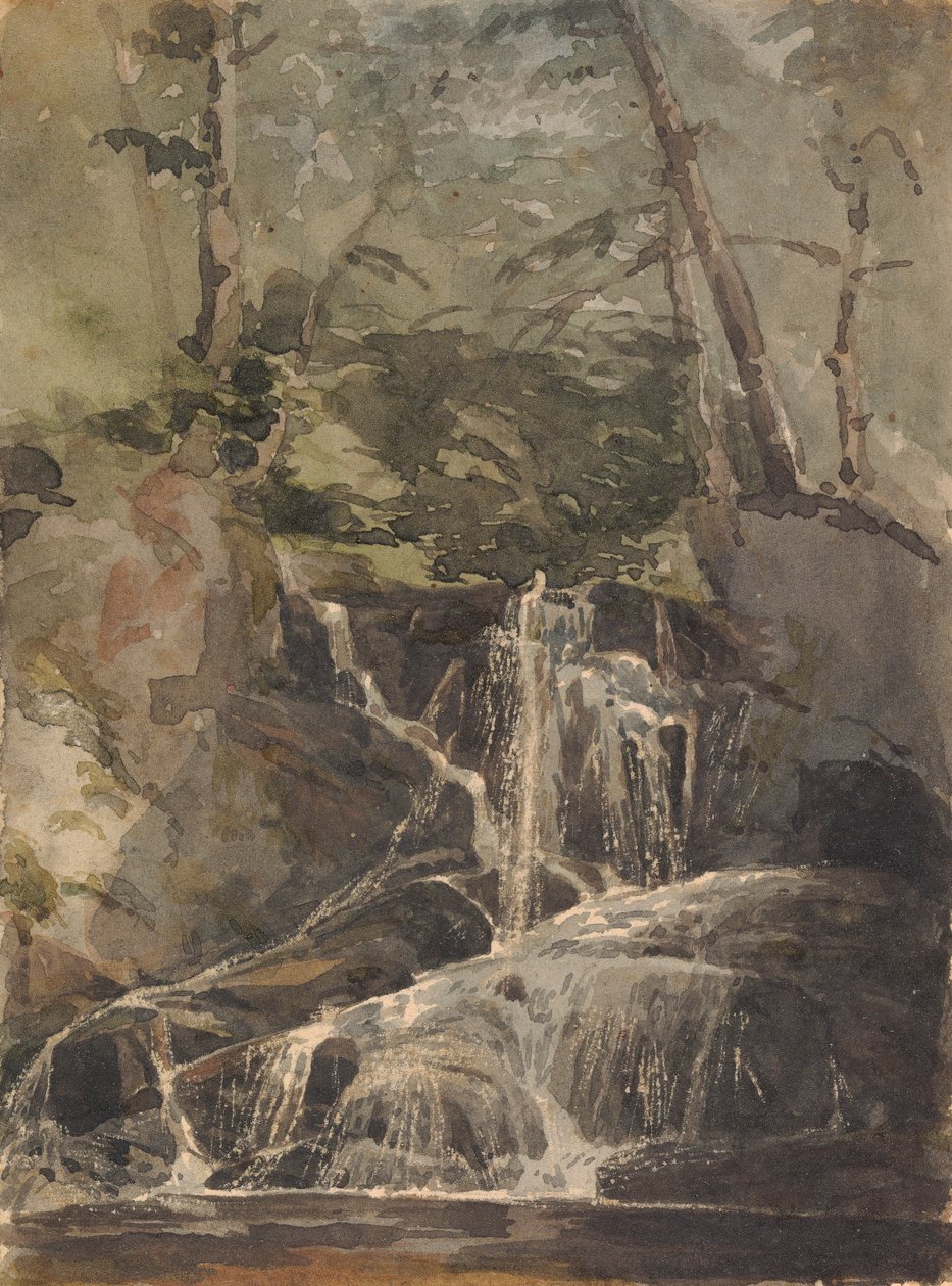 Kleine Waterval in Bos door Thomas Sully