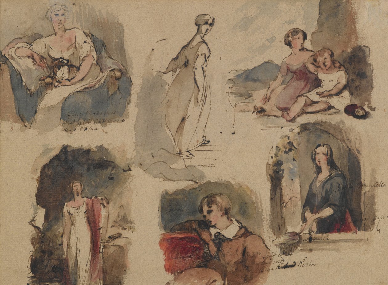 [Zonder titel] (Zes figuurstudies), ca. 1830s door Thomas Sully