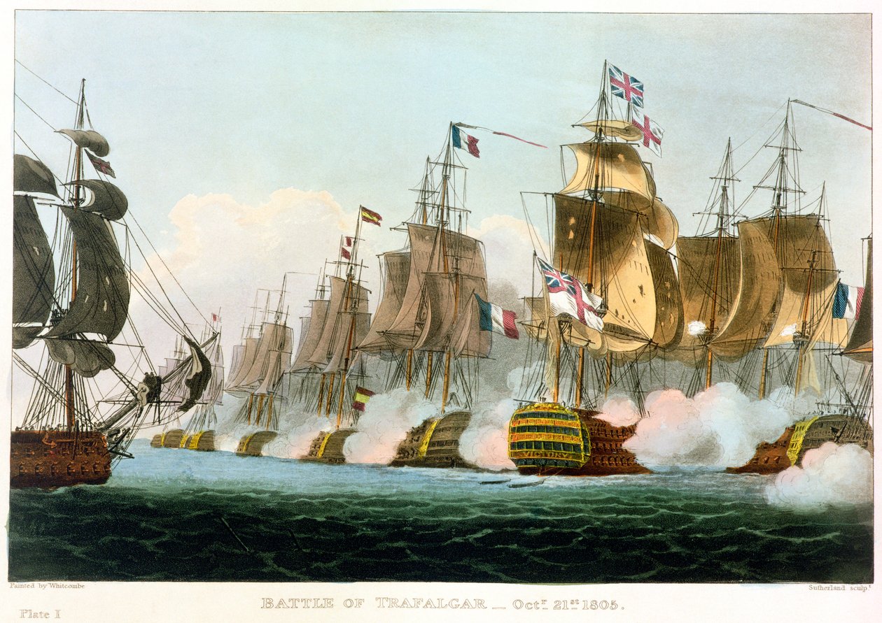 Slag bij Trafalgar, 21 oktober 1805, 1816 door Thomas Sutherland