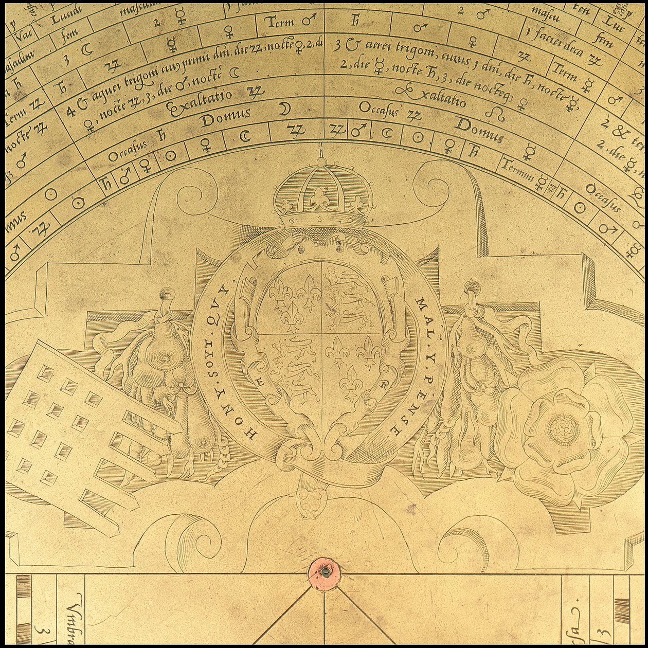 Astrolabium: detail voorzijde, ca. 1552 door Thomas & Sutton Henry (c.1624 65) Gemini