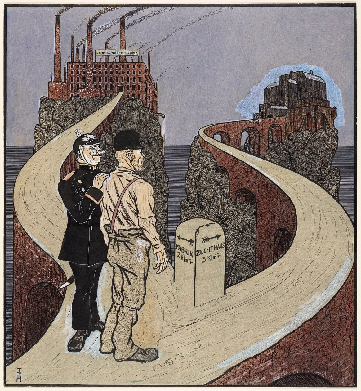 De oplossing van het sociale vraagstuk, Simplicissimus III/27 door Thomas Theodor Heine