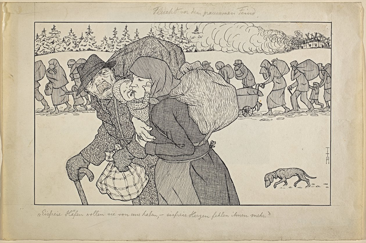 Vlucht voor de wrede vijand door Thomas Theodor Heine