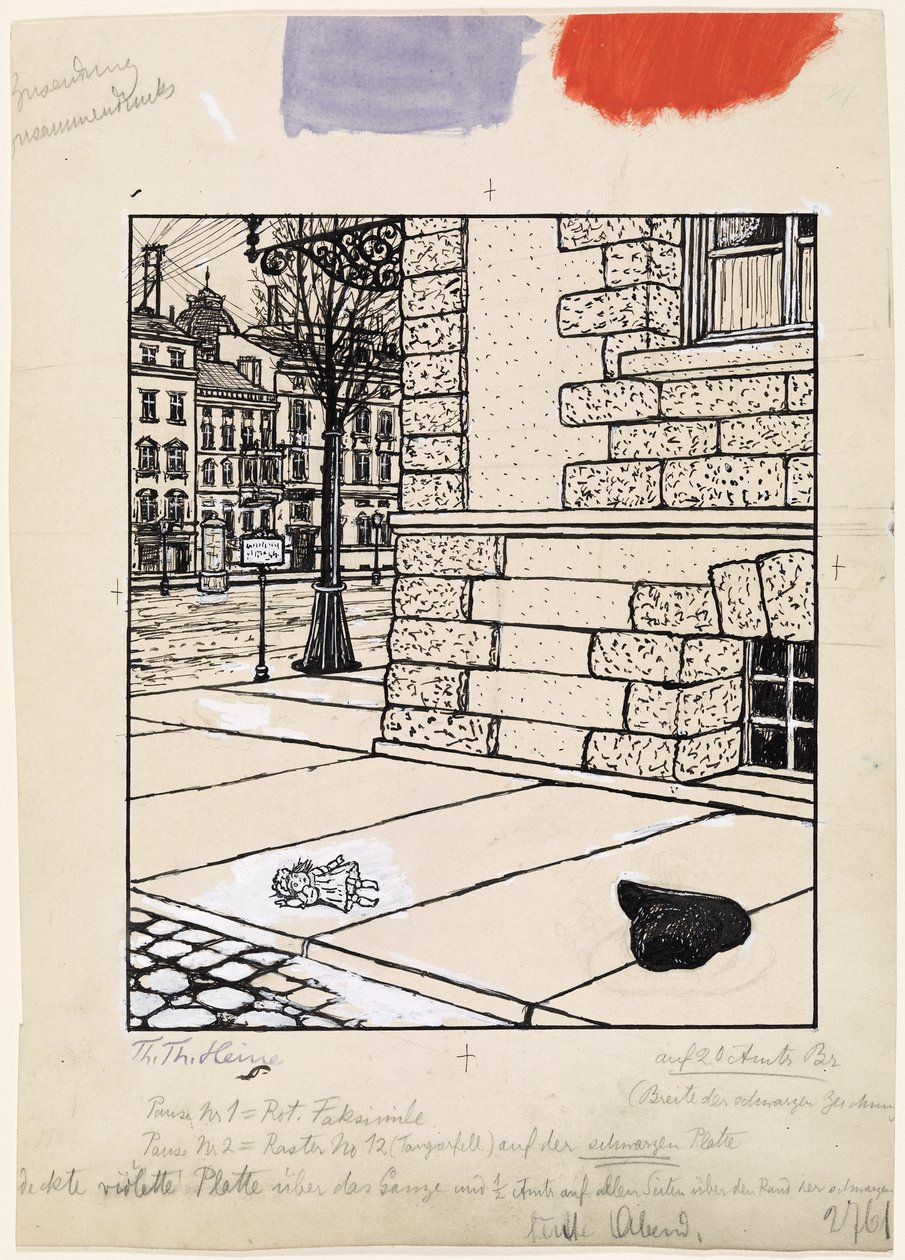 Na de straatdemonstratie; Simplicissimus XIV/52 door Thomas Theodor Heine