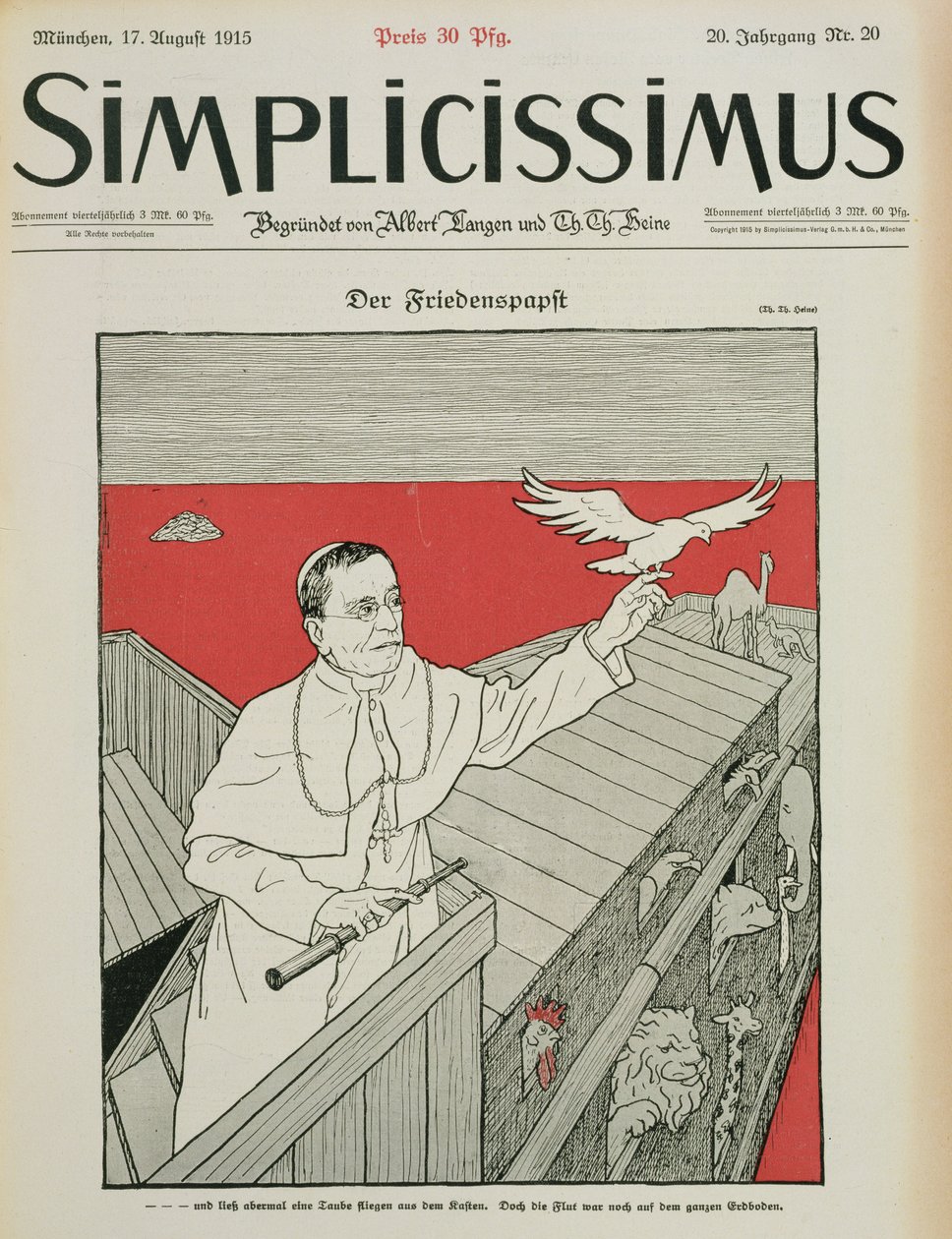 De Vredige Paus, voorpagina van een Duits tijdschrift, 