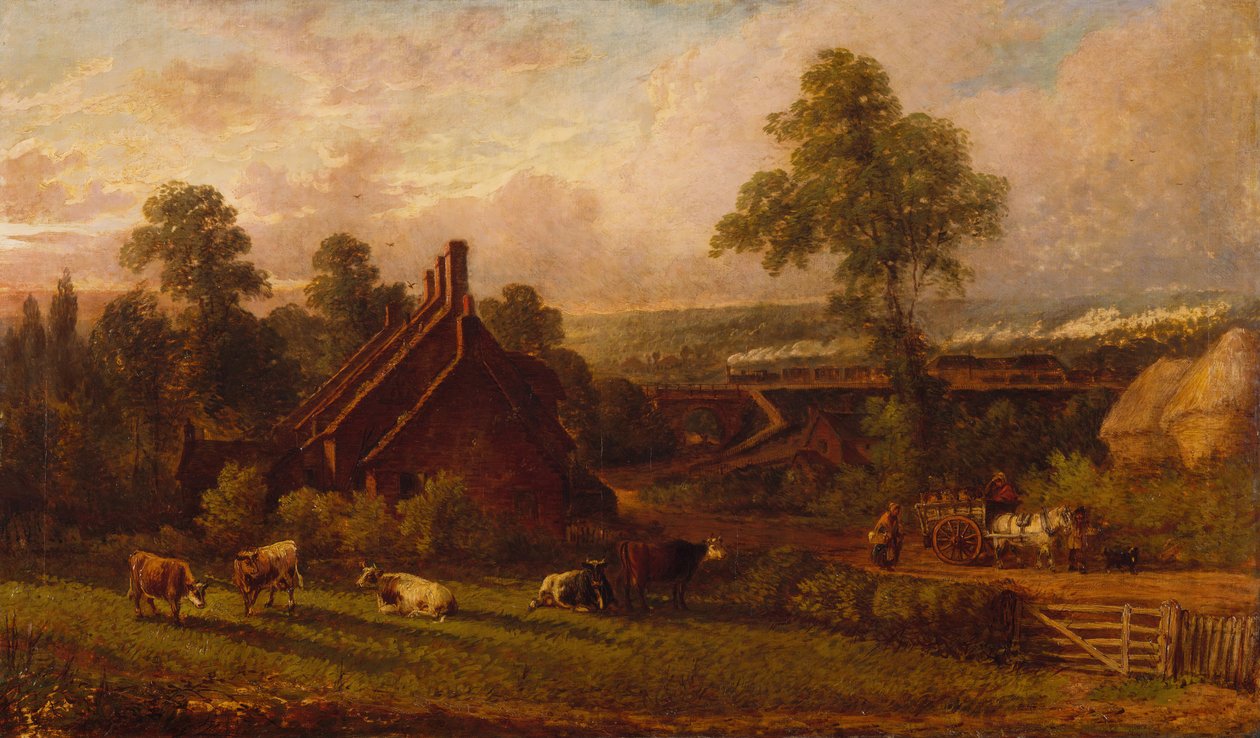 Spoorlijn bij Northfield, 1871 door Thomas Thomas