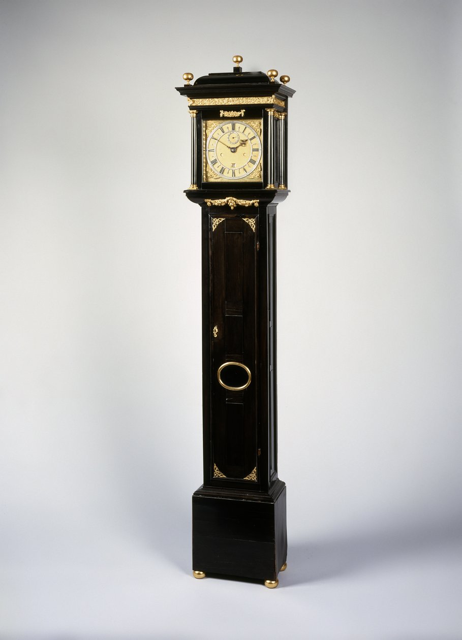 Charles II Romeinse slagwerk maand-gang staande klok door Thomas Tompion