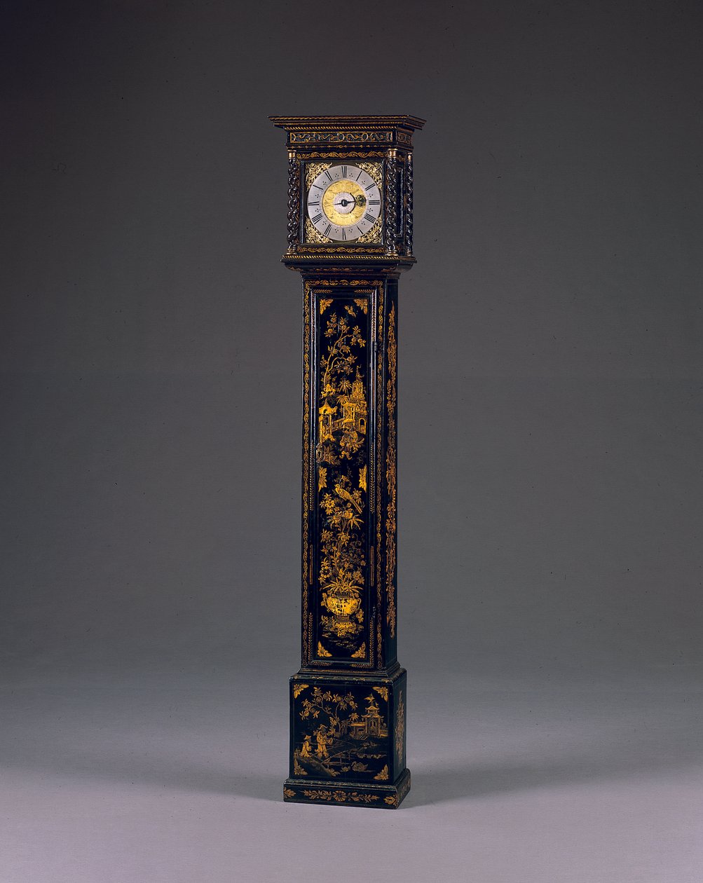 Koning Karel II dertig uur lange staande klok, ca. 1680 door Thomas Tompion