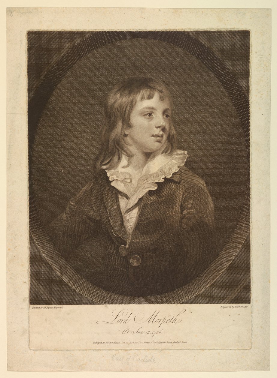 Portret van George Howard, zesde graaf van Carlisle, burggraaf Morpeth door Thomas Trotter