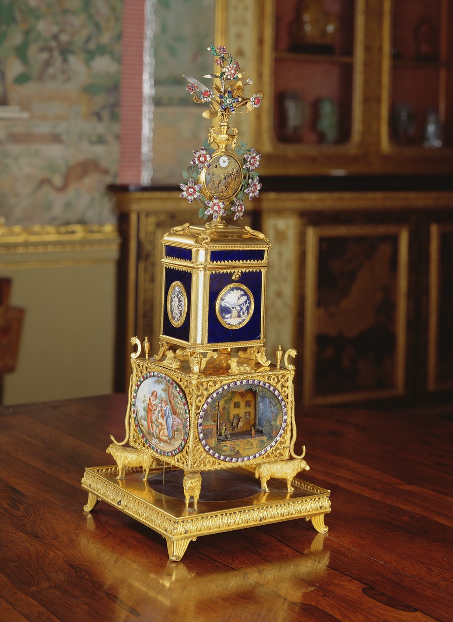 Muzikale automaat, necessaire en horloge, door Thomas Weekes, ca. 1800 door Thomas Weekes