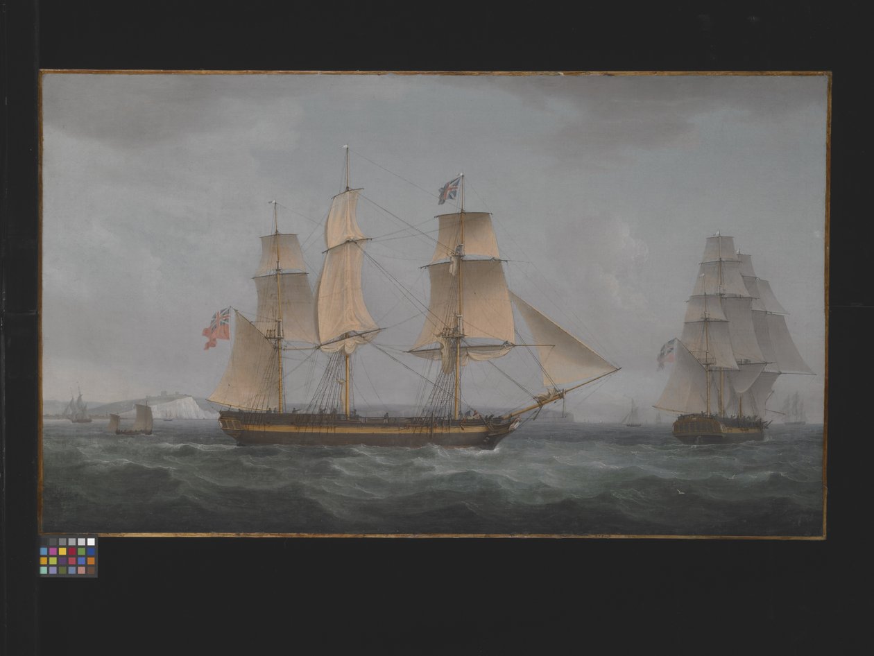 Voor de kust van Dover door Thomas Whitcombe
