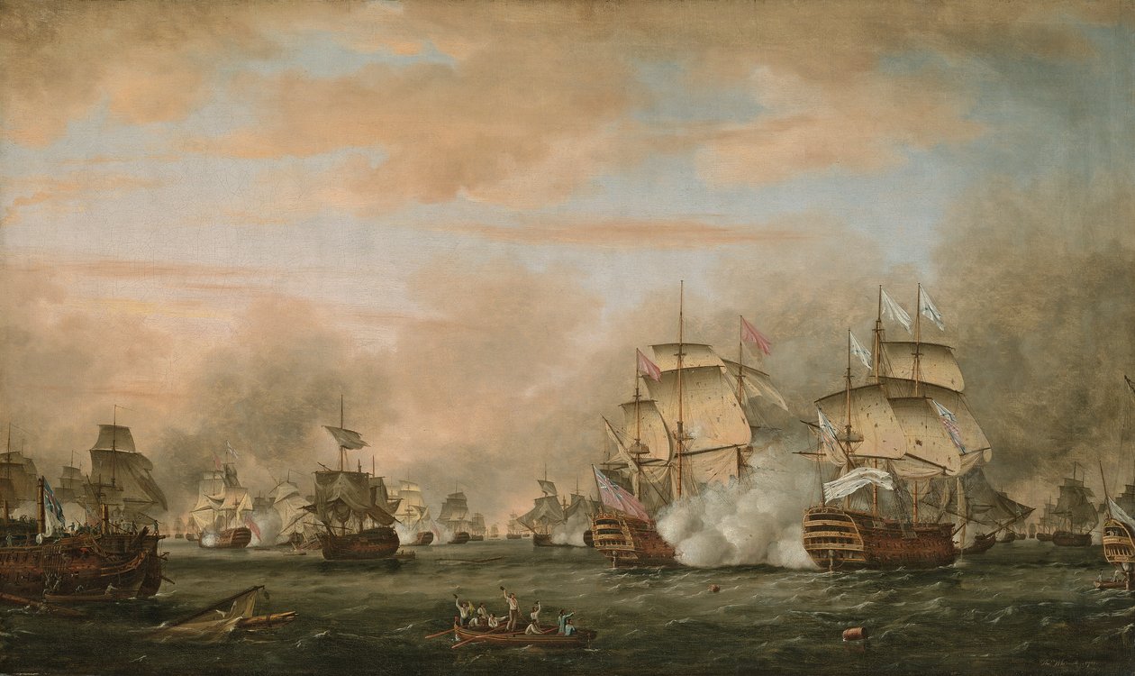 De Slag bij de Saintes, 9-12 april 1782 door Thomas Whitcombe